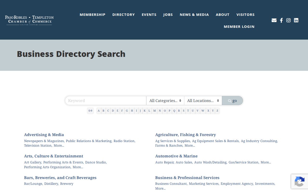 Paso Robles neighbors lookup view of the Paso Robles Chamber directory