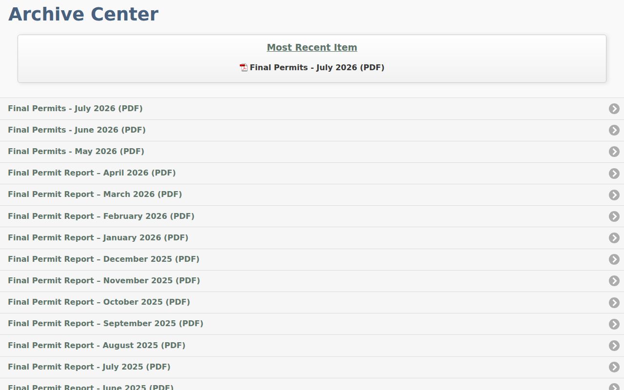 Paso Robles previous residents view of the city final permit report archive